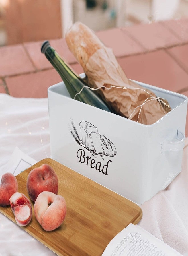 SOTECH Bread Box with Cutting Board and Handle Bread Holder with Bamboo Lid for Kitchen Countertop,Loaf Bread Storage Container Farmhouse Bread Bin - Image 3
